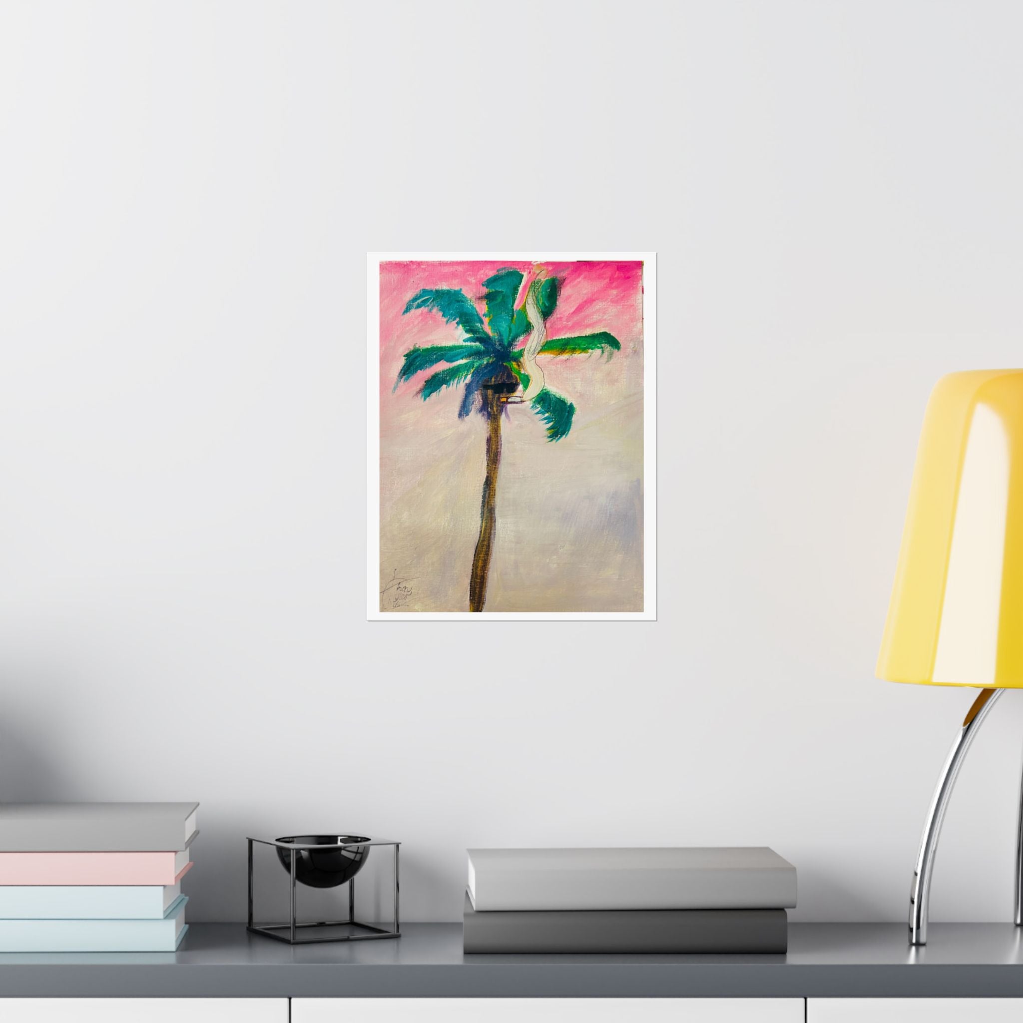 "Palm Tree with Glasses Smoking Cigarette" Fine Art Print