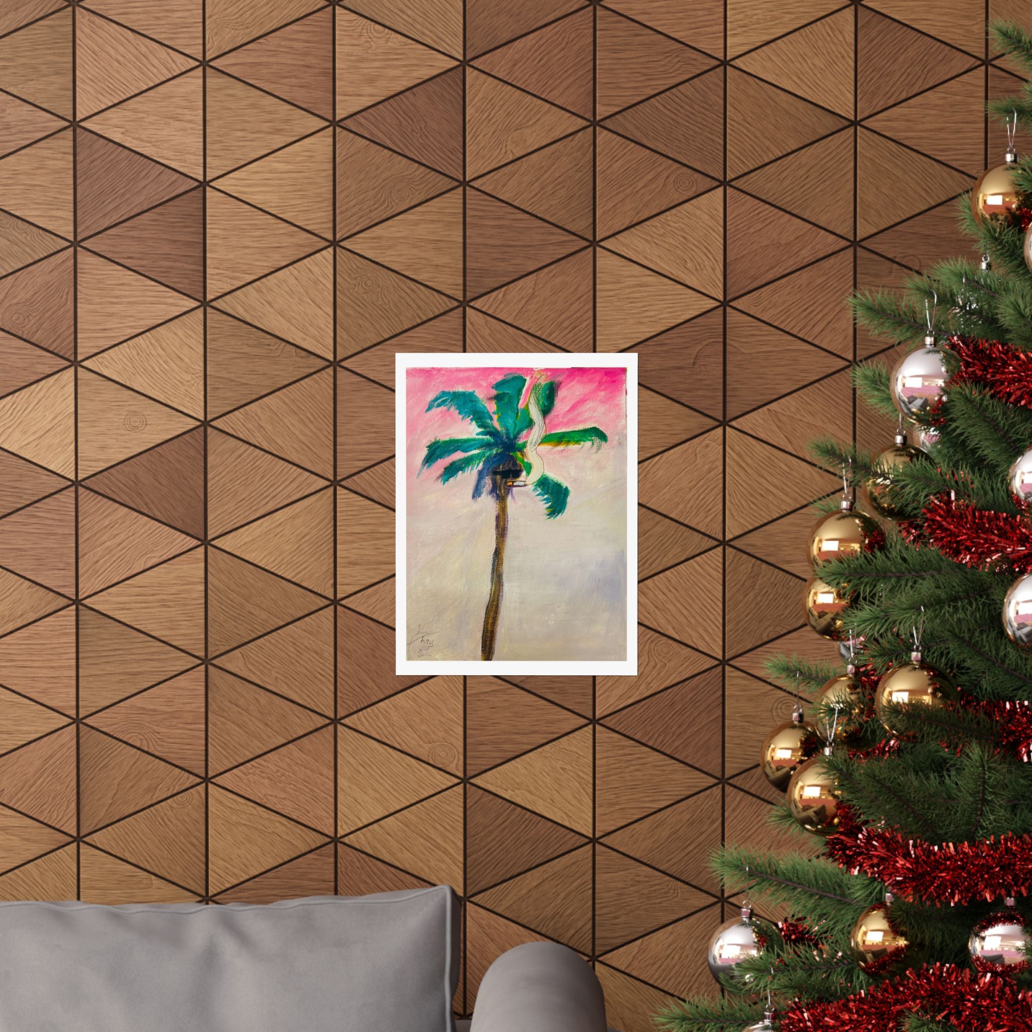 "Palm Tree with Glasses Smoking Cigarette" Fine Art Print