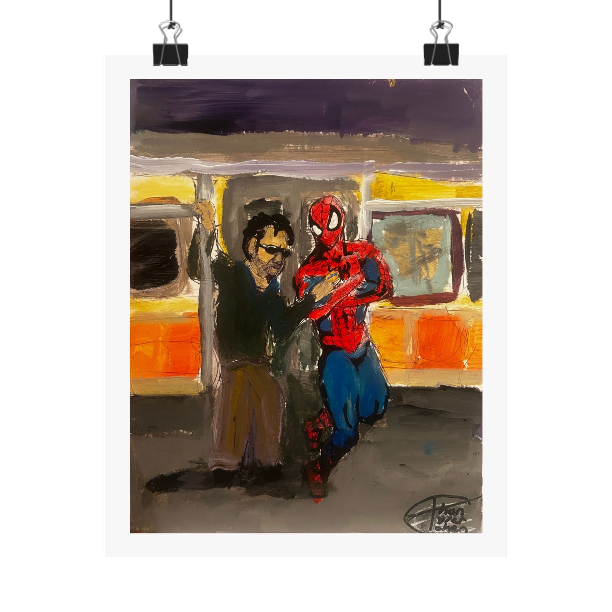 Spider-Man Subway Art Poster — Matte Vertical Pop Culture Print