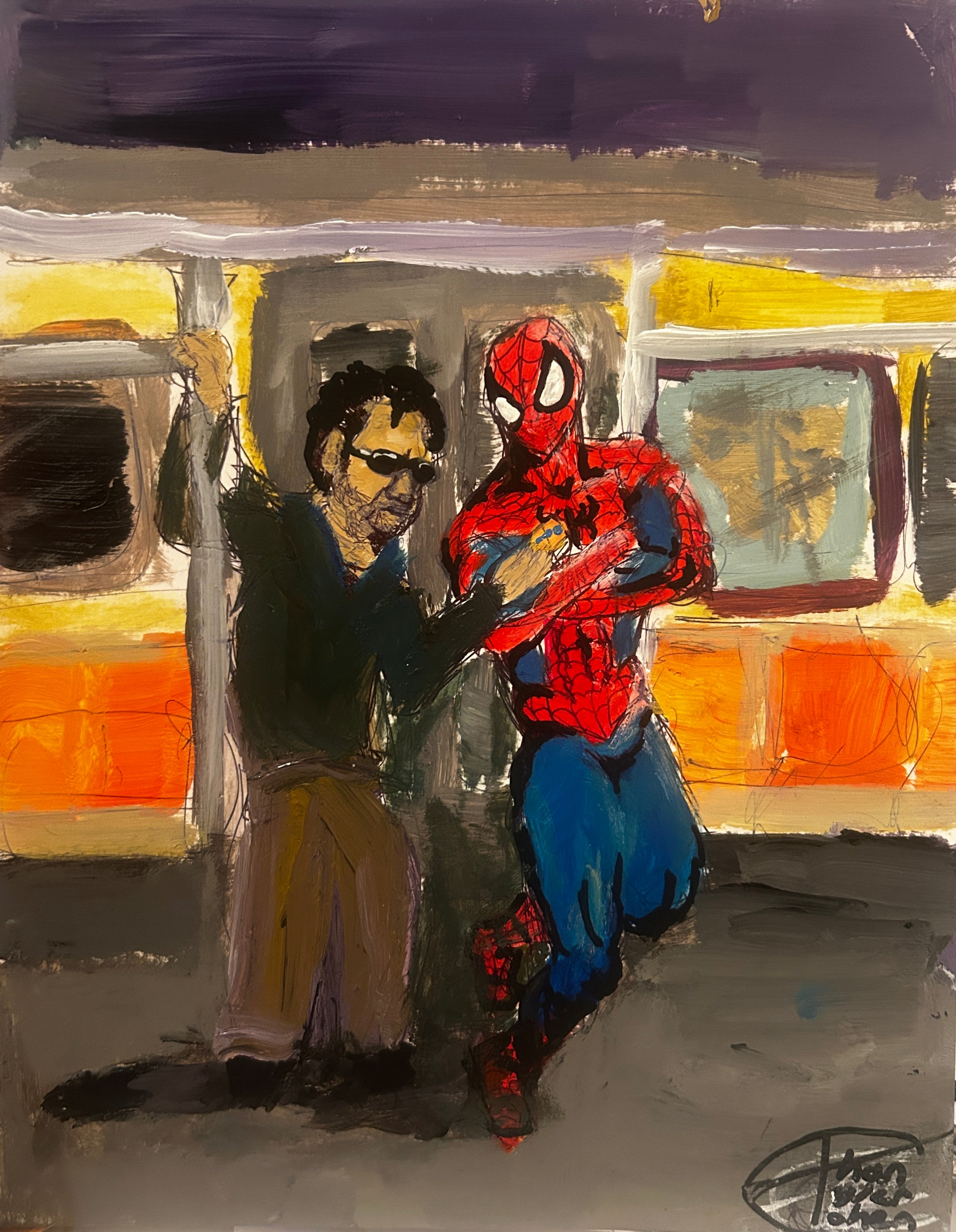 Spider-Man Subway Art Poster — Matte Vertical Pop Culture Print