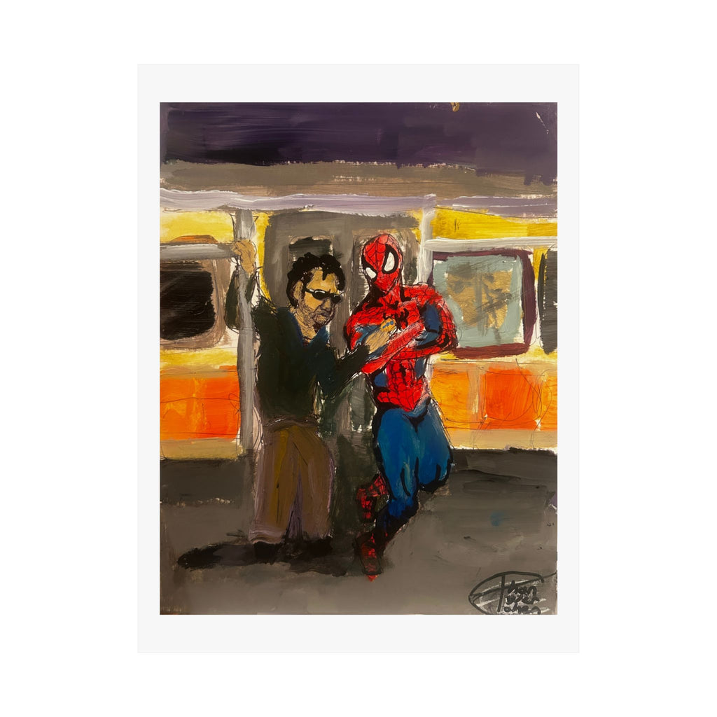Spider-Man Subway Art Poster — Matte Vertical Pop Culture Print