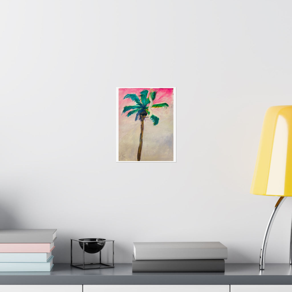 "Palm Tree with Glasses Smoking Cigarette" Fine Art Print