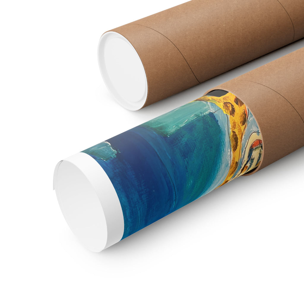 "Giraffe Doomscrolling on his Phone in Bed" Fine Art Print