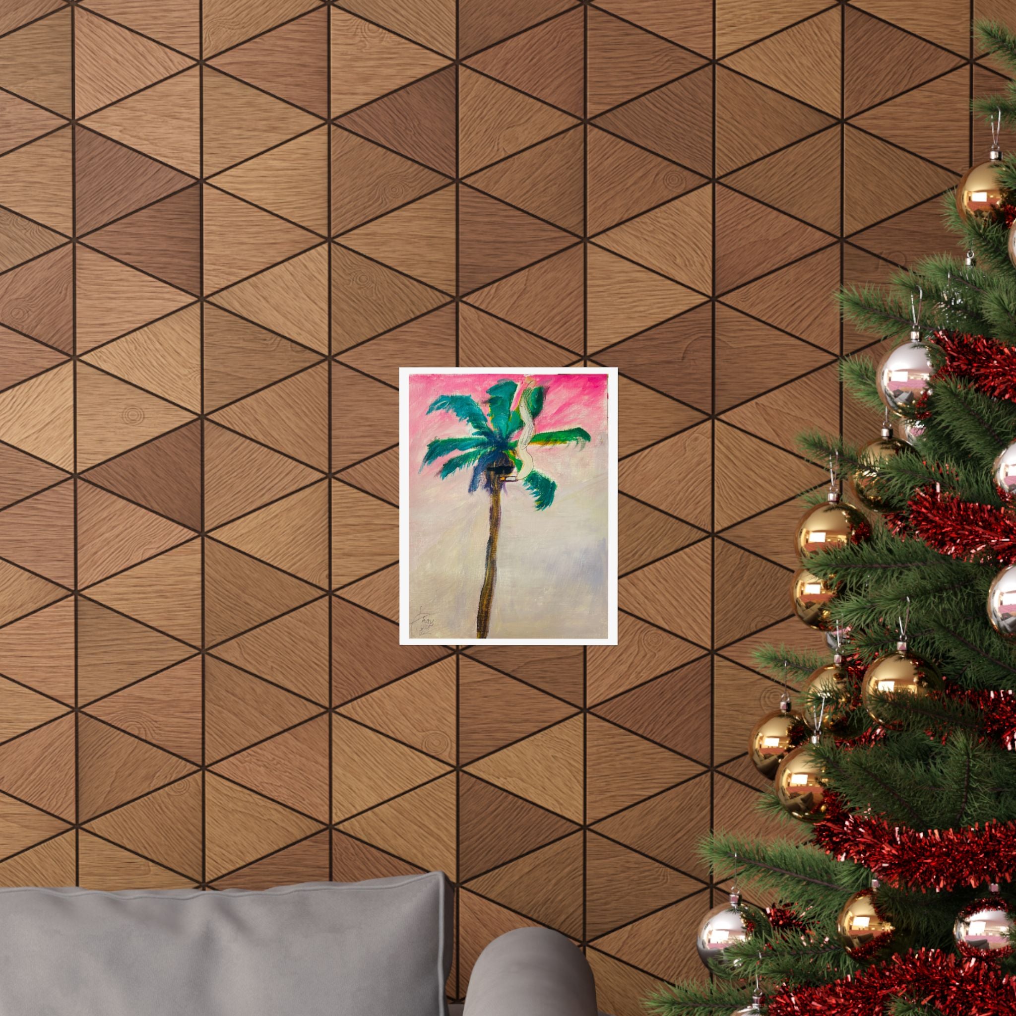 "Palm Tree with Glasses Smoking Cigarette" Fine Art Print