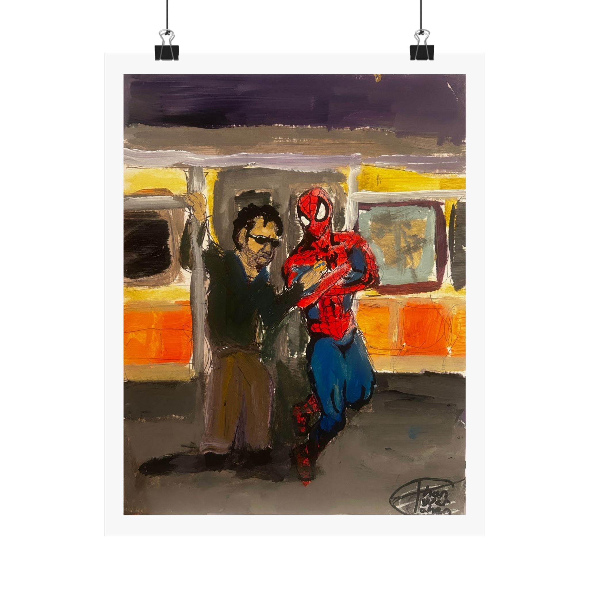 Spider-Man Subway Art Poster — Matte Vertical Pop Culture Print