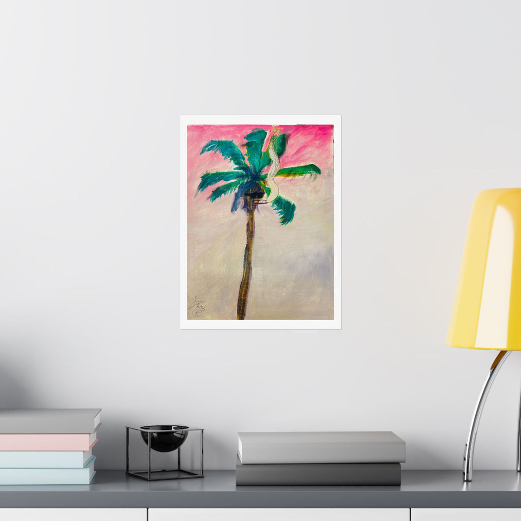 "Palm Tree with Glasses Smoking Cigarette" Fine Art Print