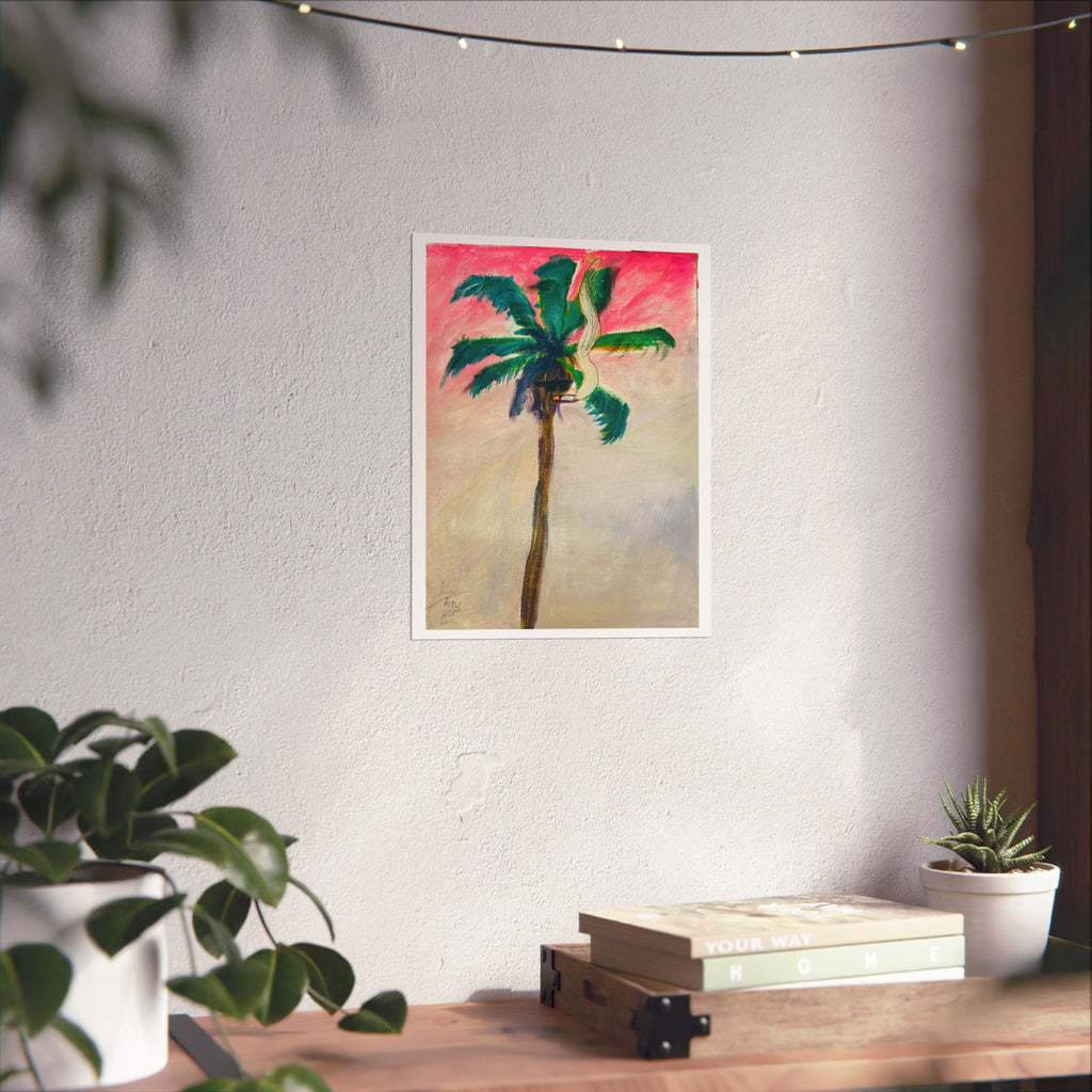 "Palm Tree with Glasses Smoking Cigarette" Fine Art Print