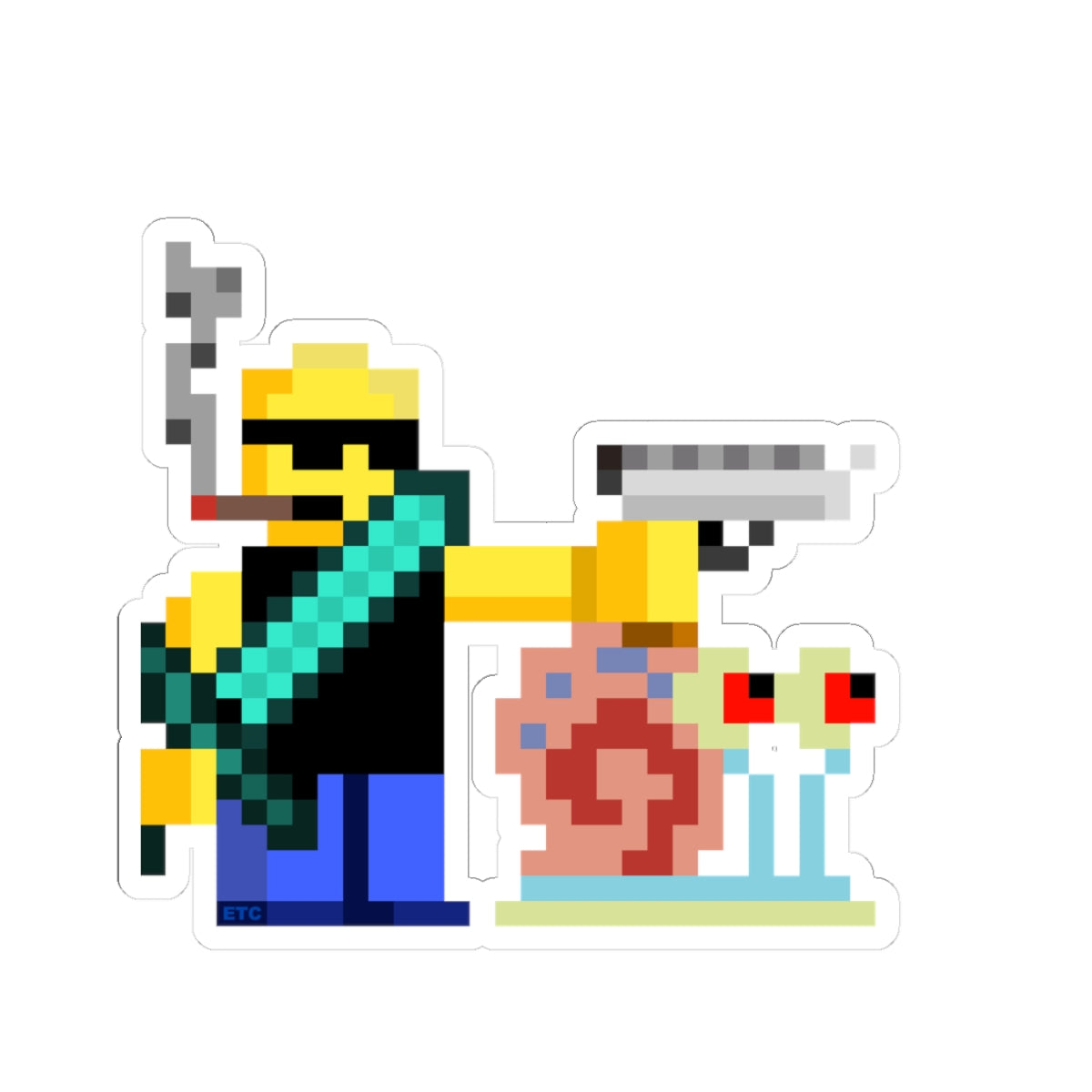 Badass Lego Man with Gary Kiss-Cut Sticker