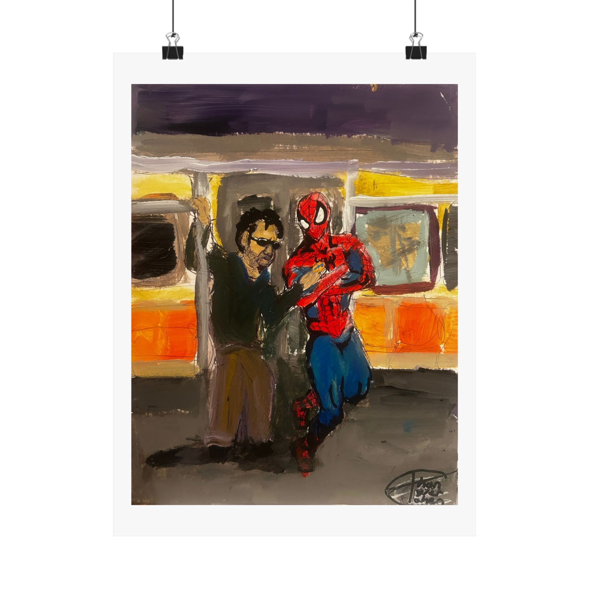 Spider-Man Subway Art Poster — Matte Vertical Pop Culture Print