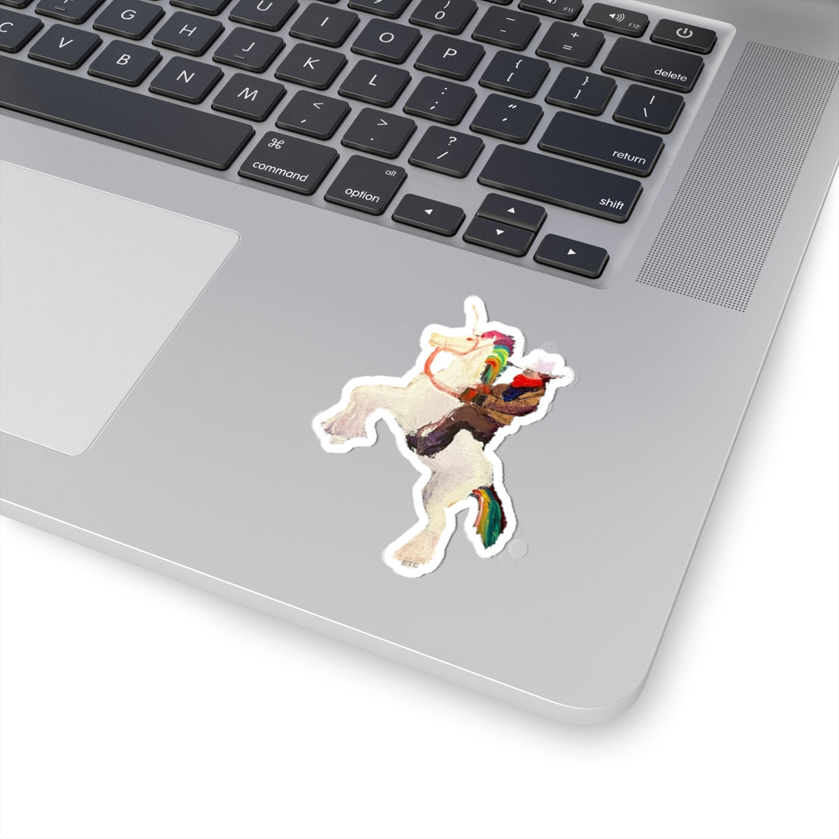 Cowboy Riding Unicorn Kiss-Cut Sticker