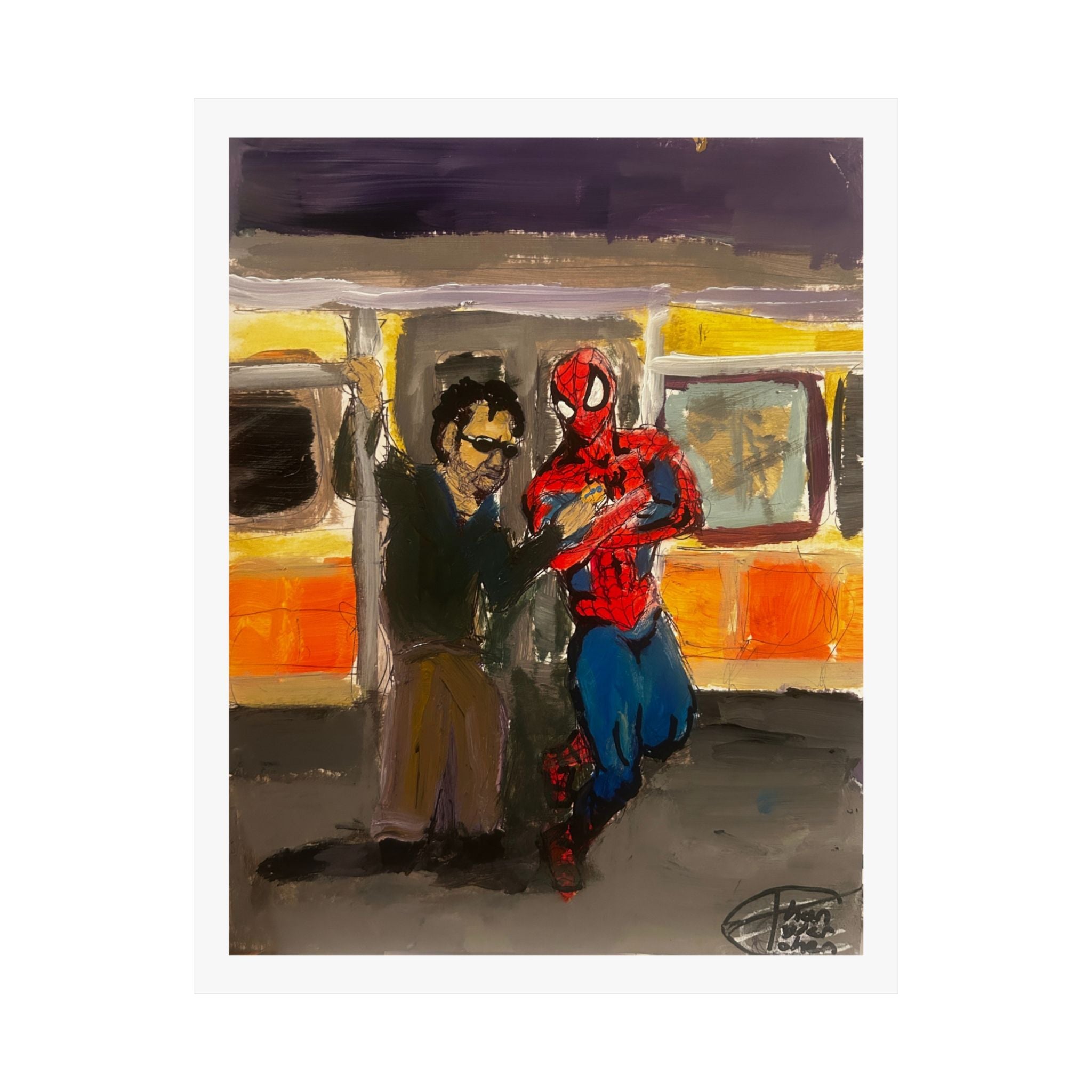 Spider-Man Subway Art Poster — Matte Vertical Pop Culture Print