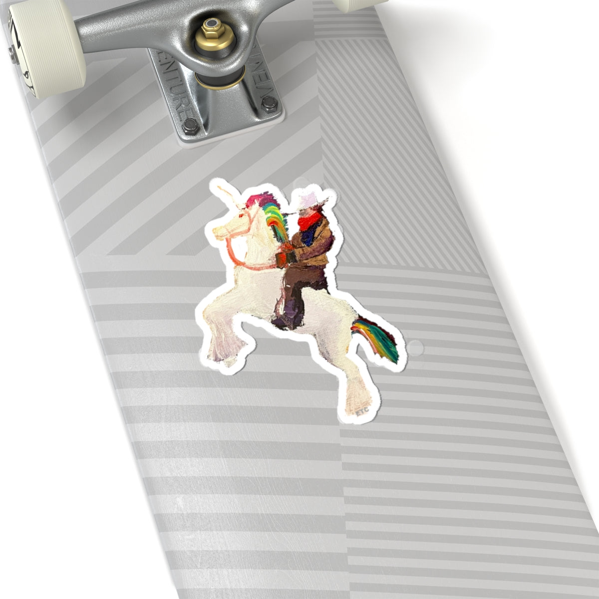 Cowboy Riding Unicorn Kiss-Cut Sticker